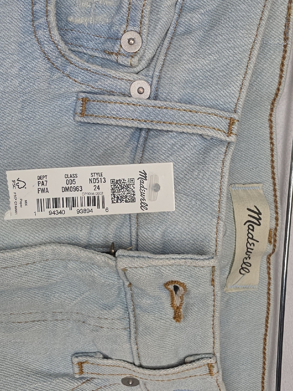 Madewell Mid-Rise Perfect Vintage Jeans Magic Pockets Light Wash Women's Size 24 - Picture 16 of 16